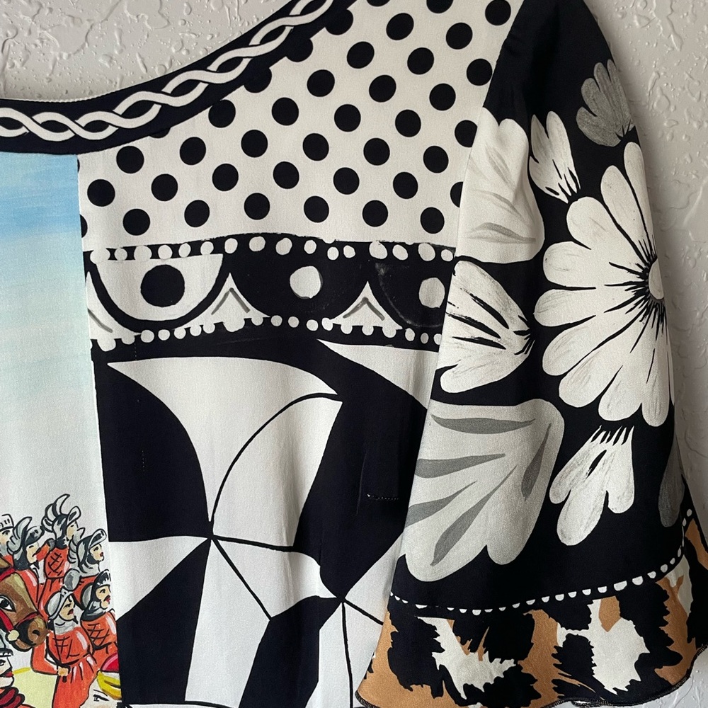 Dolce & Gabbana Exclusive Patchwork Midi Dress—Size 46 - Picture 5 of 7